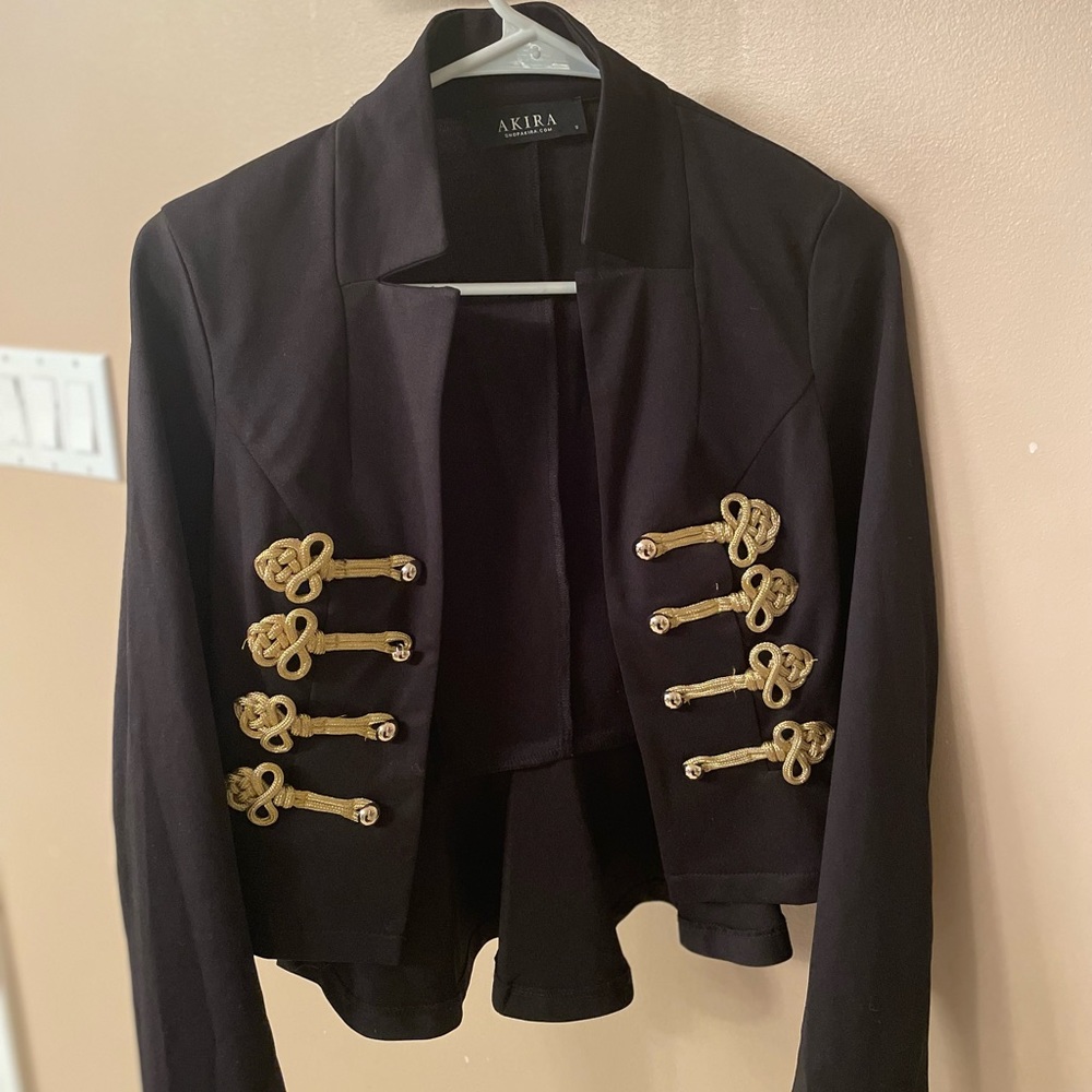 AKIRA jacket size Small really cute navy & gold